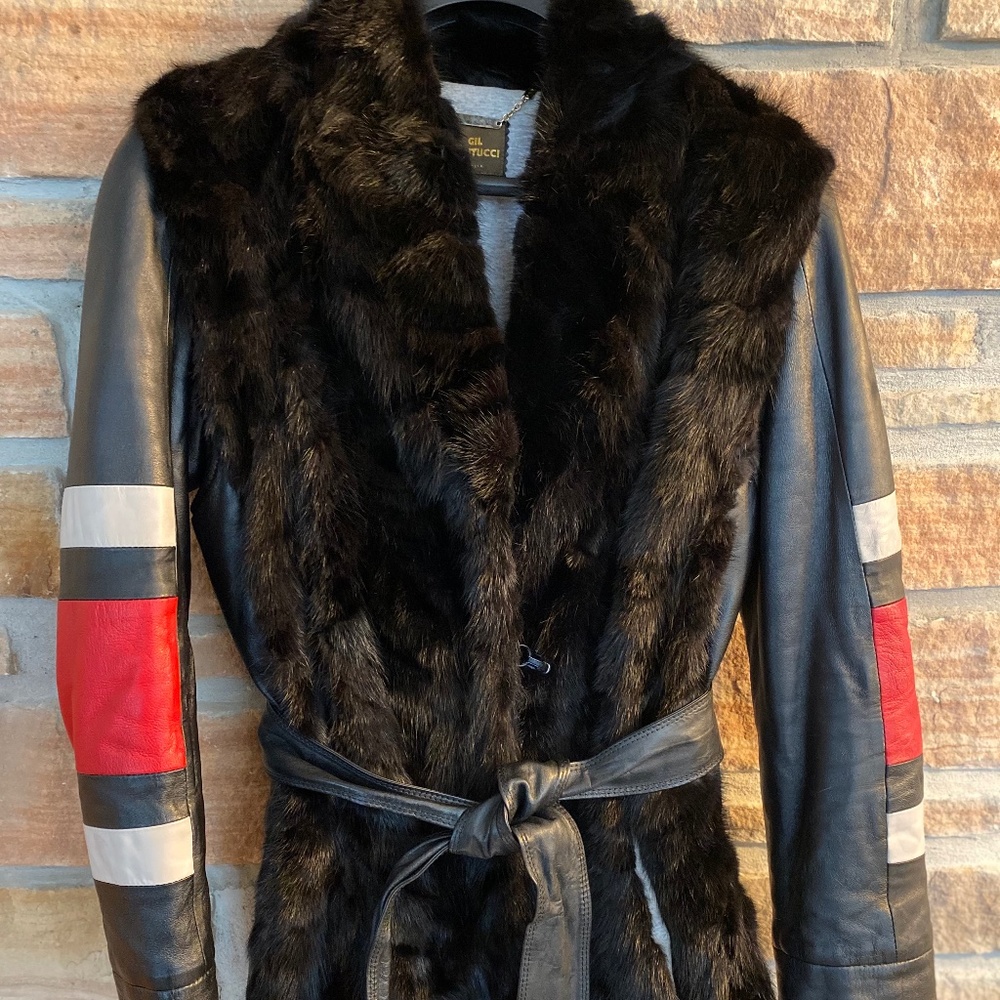 Gil Santucci Fur Leather Jacket